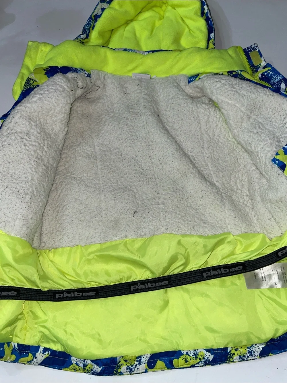 Phibee colorful winter coat removable hood size 5-6